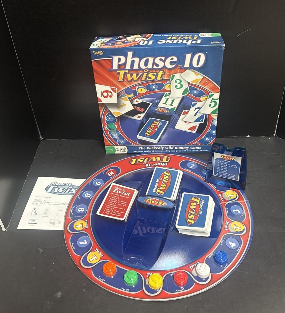 Phase 10 Twist Board Game Fundex 2580 100% Complete Card Game Strategy